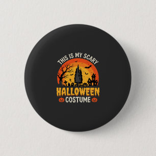 Macaron Rond 5 Cm Costume Halloween effrayant Design Vintage Sunset_