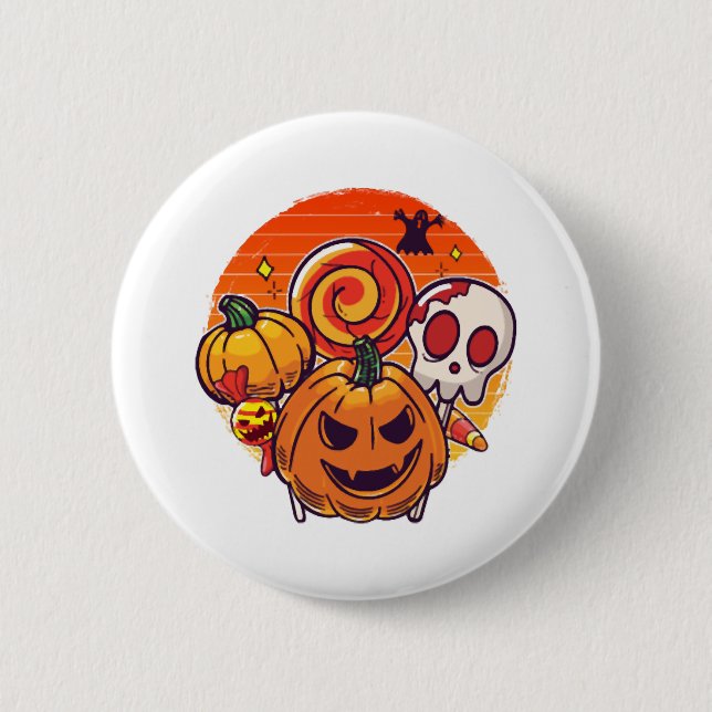Macaron Rond 5 Cm costume Halloween facile humeur halloween (Devant)