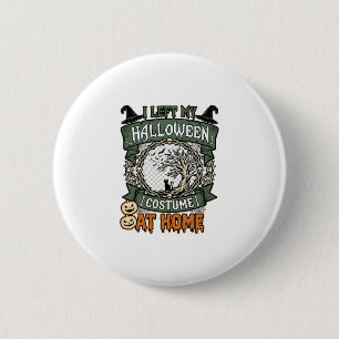 Macaron Rond 5 Cm Costume Halloween Gauche Maison Arbre Chat Citroui