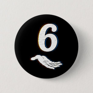Macaron Rond 5 Cm Costume Halloween Homme Femme Enfant Numéro 6 Corr