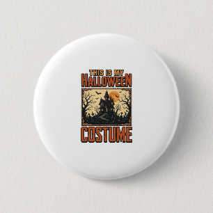 Macaron Rond 5 Cm Costume Halloween Maison Hantée Vintage T-Shirt De