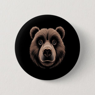 Macaron Rond 5 Cm Costume Halloween Visage de l'ours Brown Ours Anim