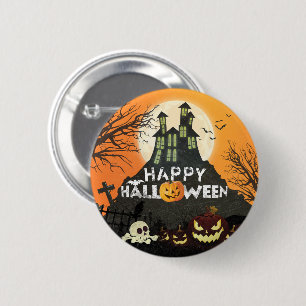 Macaron Rond 5 Cm Costume Maison Hantée éffrayante nuit Ciel Hallowe
