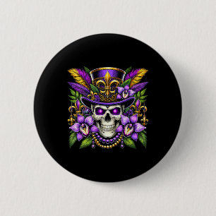 Macaron Rond 5 Cm Costume Mardi Gras Crâne de Sucre Carnaval La Nouv