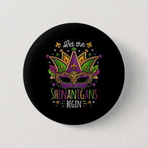 Macaron Rond 5 Cm Costume Mardi Gras Laissez Les Shenanigans Commenc