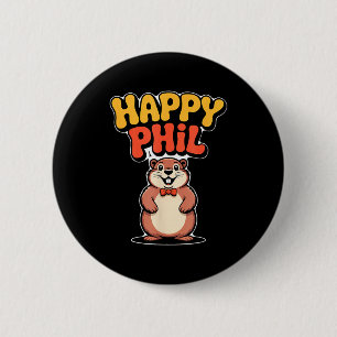 Macaron Rond 5 Cm Costume mignon de Punxy Phils pour la journée de l