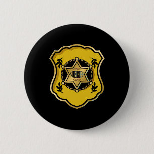 Macaron Rond 5 Cm Costume shérif Halloween Police Officier Loi Enfor