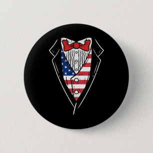 Macaron Rond 5 Cm Costume Smoking Américain Drôle 4 Juillet Patriote