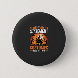 Macaron Rond 5 Cm Costumes d'Halloween racontent une histoire Maison