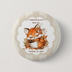 Macaron Rond 5 Cm Cosy Renard d'automne Baby shower Cosy Woodland Pa
