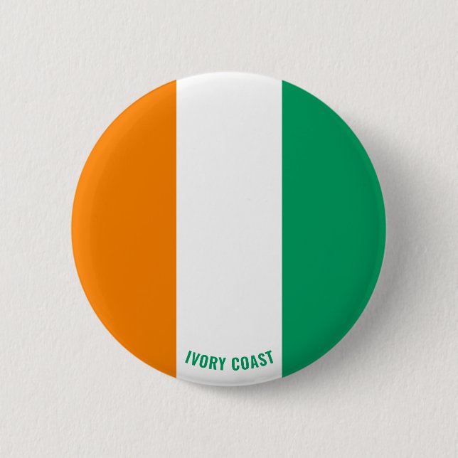 Macaron Rond 5 Cm Côte d'Ivoire Drapeau charmant patriotique (Devant)