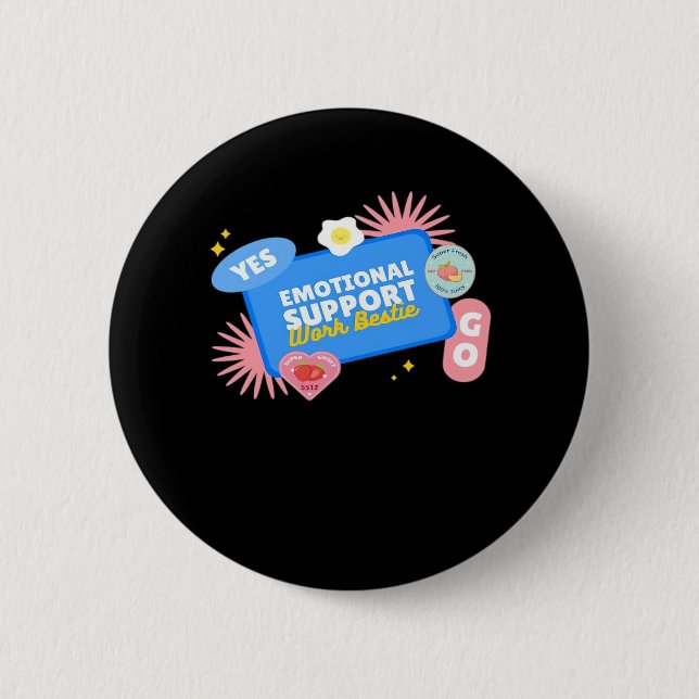 Macaron Rond 5 Cm Cotravailleur d'aide émotionnelle - Bestie de trav (Devant)