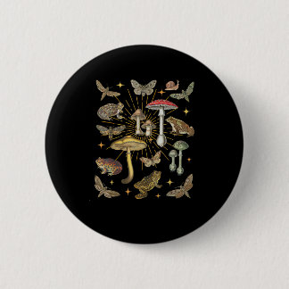 Macaron Rond 5 Cm Cottagecore Aesthetic Mushroom Frog Butterfly Gobl
