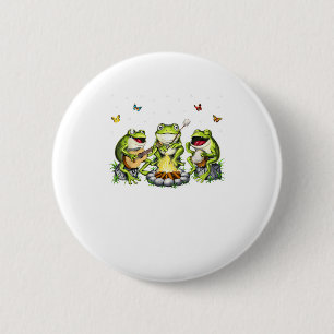 Macaron Rond 5 Cm Cottagecore esthétique grenouilles camping forêt G