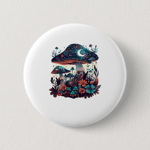 Macaron Rond 5 Cm Cottagecore et salon de champignons Goblincore est