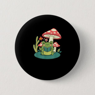 Macaron Rond 5 Cm Cottagecore Forêt de Champignons Crapaud Goblincor