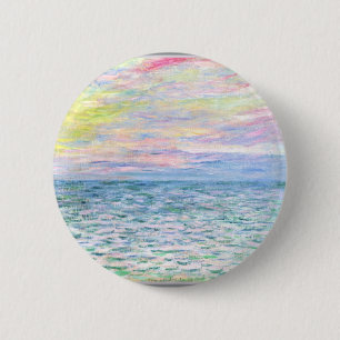 Macaron Rond 5 Cm Coucher de soleil à Pourville par Monet