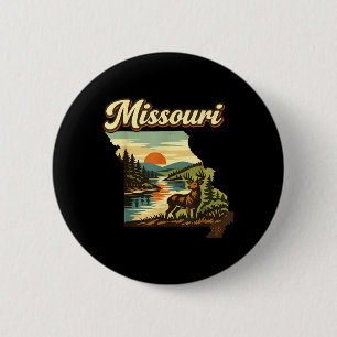 Macaron Rond 5 Cm Coucher de soleil dans l'État du Missouri Rivière