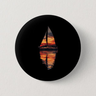 Macaron Rond 5 Cm Coucher de soleil en voile Akmu Voilier Mer Double