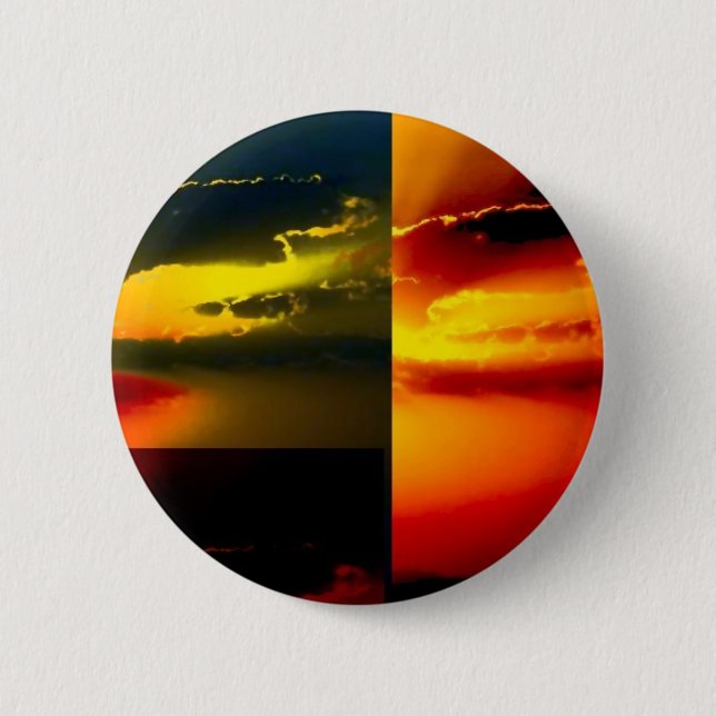 Macaron Rond 5 Cm Coucher de soleil Pop Art (Devant)