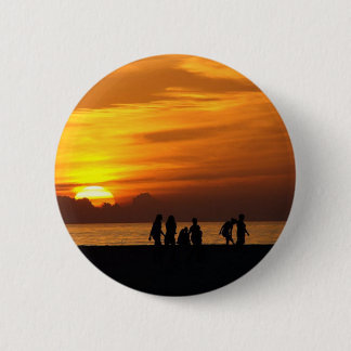 Macaron Rond 5 Cm Coucher De Soleil Sur La Plage