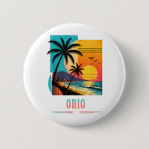 Macaron Rond 5 Cm Coucher de soleil sur la plage de l'Ohio 2026 Vaca