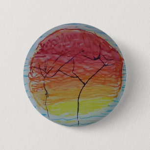 Macaron Rond 5 Cm coucher de soleil sur votre chemise.