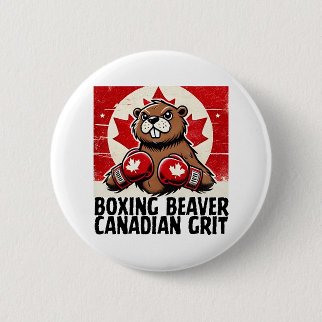 Macaron Rond 5 Cm Coudes Haut Canada Taxes canadiennes Beaver B (Devant)