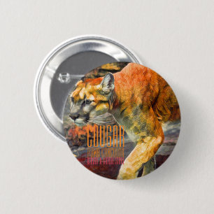 Macaron Rond 5 Cm Cougar [Badge en boîte de conserve]