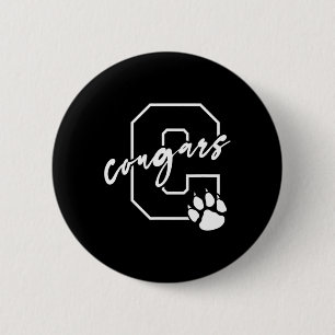 Macaron Rond 5 Cm Cougars Bysketbyll Joueur Enfants