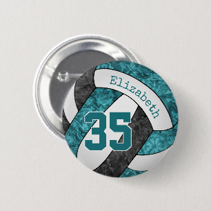 Macaron Rond 5 Cm couleur de l'équipe du club de volley-ball noir tu