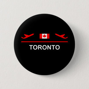 Macaron Rond 5 Cm Couleur foncée de l'avion de l'aéroport de Toronto