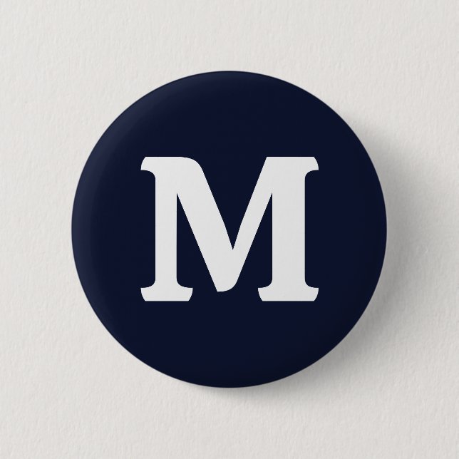 Macaron Rond 5 Cm Couleur solide bleu marine de minuit (Devant)