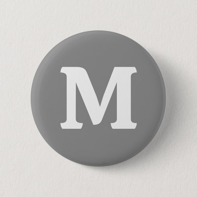 Macaron Rond 5 Cm Couleur solide gris lune (Devant)