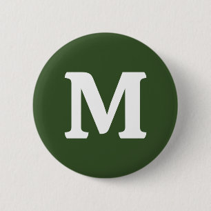 Macaron Rond 5 Cm Couleur solide verte de mousse foncée
