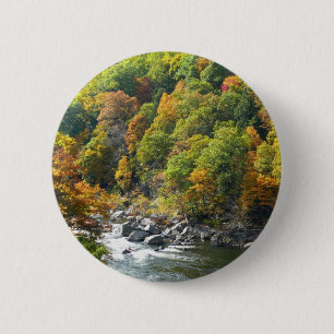 Macaron Rond 5 Cm Couleurs d'automne au parc d'État d'Ohiopyle