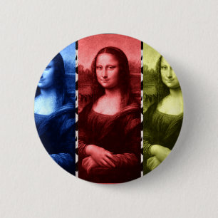 Macaron Rond 5 Cm Couleurs primaires Mona Lisa Poster de animal