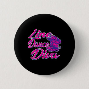 Macaron Rond 5 Cm Country Line Dancer Diva Femmes Cadeau Line Danser