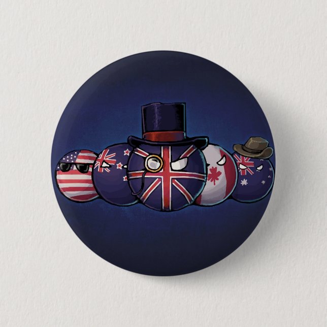 Macaron Rond 5 Cm Countryballs anglo-saxon (Devant)