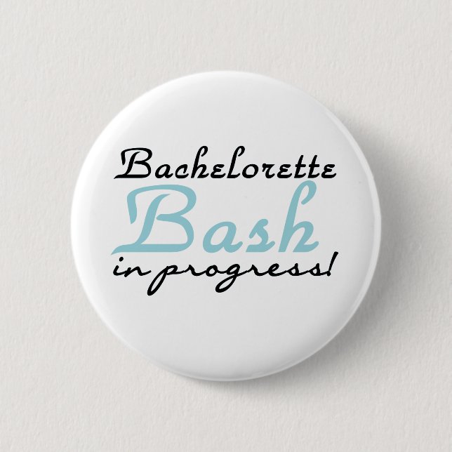 Macaron Rond 5 Cm Coup bleu de Bachelorette (Devant)