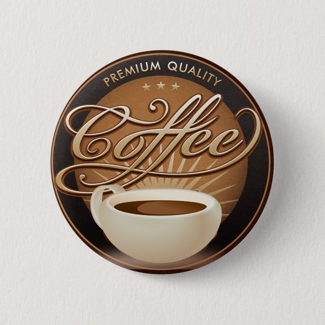 Macaron Rond 5 Cm Coupe du café et du café (Devant)