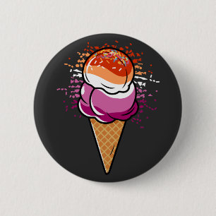Macaron Rond 5 Cm Coupe Lesbienne Sapphic LGBT Pride Drapeau Crème g