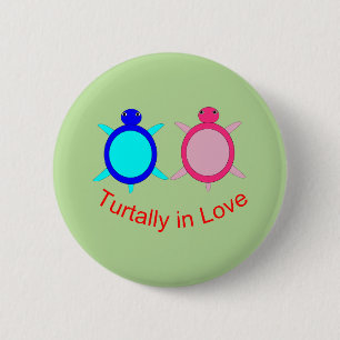 Macaron Rond 5 Cm Couple de tortue mignonne