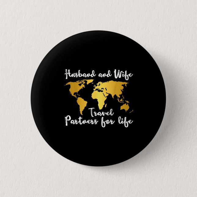 Macaron Rond 5 Cm Couple Matching Husband And Wife Travel Partners F (Devant)