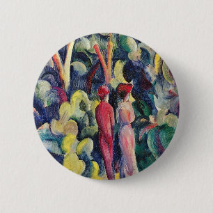 Macaron Rond 5 Cm Couple sur la piste forestière par August Macke