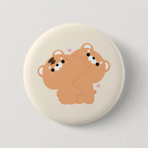 Macaron Rond 5 Cm Couple Tigre mignon