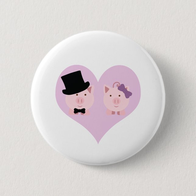 Macaron Rond 5 Cm Couples mignons de porc (Devant)