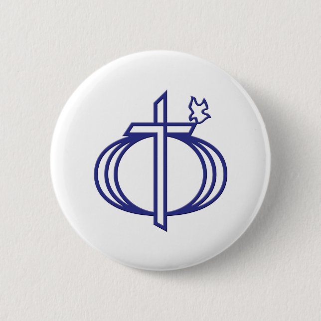 Macaron Rond 5 Cm Couples pour le logo du Christ (Devant)