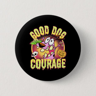 Macaron Rond 5 Cm Courage Le Chien Timide Halloween Bon Chien
