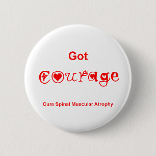 Macaron Rond 5 Cm Courage obtenu - rouge
